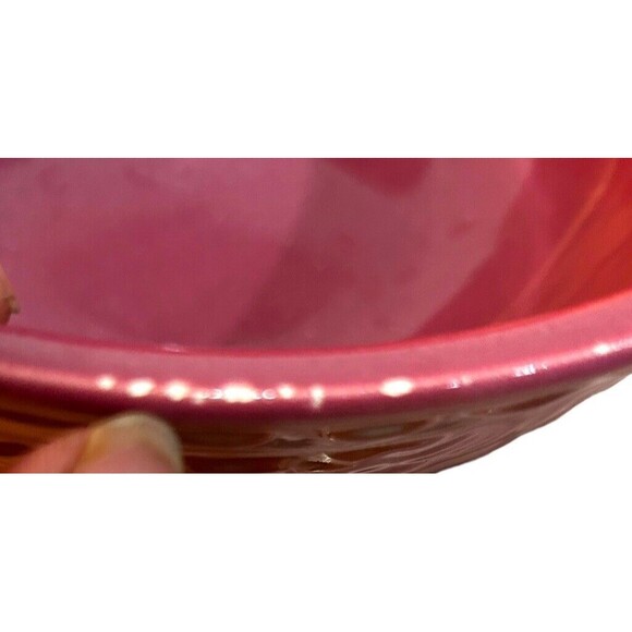 Vtg MCM Haeger Art Pottery Dark Mauve Pink Ceramic Bowl Vessel USA 69 7-1/2” - Picture 5 of 7